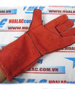 Găng tay da hàn Pháp màu đỏ 02 lớp