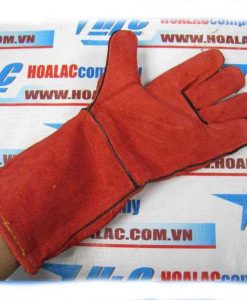 Găng tay da hàn Pháp màu đỏ 02 lớp