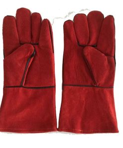 Găng tay da hàn Pháp màu đỏ 02 lớp