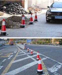 Cọc tiêu cao su Đỏ Trắng Đen