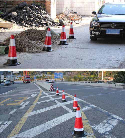 Cọc tiêu cao su Đỏ Trắng Đen