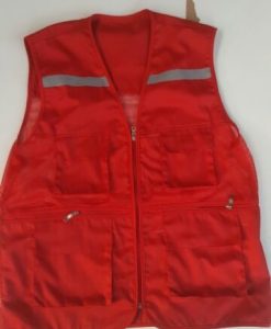 Áo bảo hộ Gile túi khóa - màu đỏ