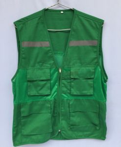 Áo bảo hộ Gile Túi hộp màu xanh lá cây