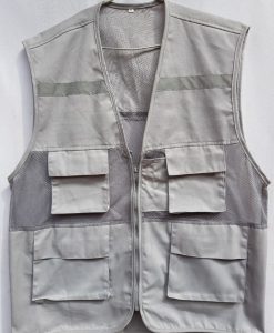 Áo bảo hộ Gile Túi hộp màu ghi sáng